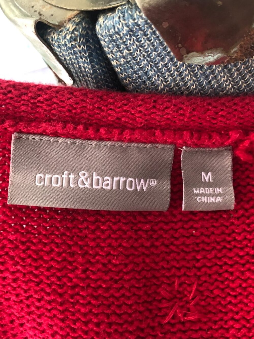 Croft & Barrow Women's Size M Medium Red Christmas Sweater Zip Up Front - Picture 8 of 10